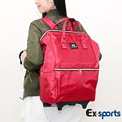 Ex-Sports亞克仕 後揹包-行李箱袋-附拉桿紅色