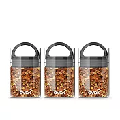 [prepara] EVAK密封儲物罐 - 黑色mini (一組三入)