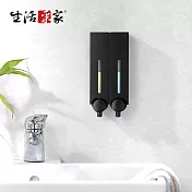【生活採家】幸福手感霧黑250ml雙孔手壓式給皂機#47073