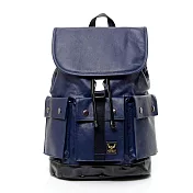 【美國 AIRWALK】 黑金質感大容量後背包-藍色