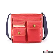 satana - Soldier 俐落經典斜背包 -洛可可紅