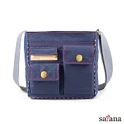 satana - Soldier 俐落經典斜背包 -礦青藍
