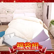 MIT寢具新春福袋限量4件組(舒適被X1+除臭枕X2+抗菌保潔墊X1)