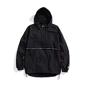 【Y.A.S】Challenge聯名款 織帶連帽半開襟風衣外套-黑白(PA83001)S黑白