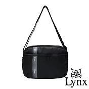 Lynx - 美國山貓專屬型男防潑水機能橫式斜側背包黑色