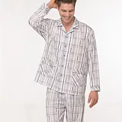 【皮爾卡登】簡約文青條紋家居服FREE灰