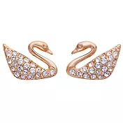 奧地利SWAROVSKI 玫瑰金天鵝耳環