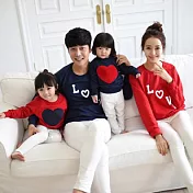 [親子裝]純愛紅藍素色圓領長袖上衣(媽咪)S紅色