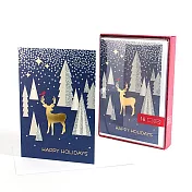 閃耀星空 耶誕盒卡16入【Hallmark-卡片 聖誕節系列】