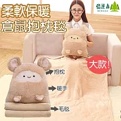 Beroso 倍麗森  柔軟多功能保暖倉鼠抱枕毛毯-BE-B00010-1-棕色