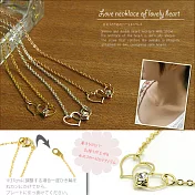 日本製-心心相印璀鑽項鍊 -白金色