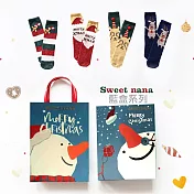 DF童趣館 - 溫暖首選日系耶誕親子襪禮盒-共2組藍盒