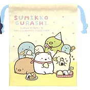 ☆すみっコぐらし 角落生物 SAN-X正版授權 角落生物午餐聚會巾著( 棉布束口袋)