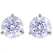 奧地利SWAROVSKI 三爪玫瑰金水晶耳環