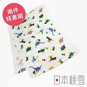 【日本桃雪】可愛紗布毛巾(小男孩最愛)超值兩件組 (恐龍) | 鈴木太太公司貨