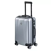 【BENTLEY】20吋 PC+ABS 蜂巢纹拉鍊款輕量行李箱 -銀