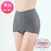 AMANDA艾曼達 加大竹炭束褲 素面束腹提臀(單品M-Q)Q-灰色
