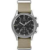 TIMEX 天美時 MK1 Chrono系列 三眼計時潮流軍錶 (黑/米色 TXTW2T10700)