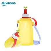 【韓國sillymann】100%兒童便攜捲式鉑金矽膠水瓶-300ml檸檬黃