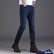 <現貨+預購>刷色直筒男式牛仔長褲 二色-HeHa-31（深藍色）