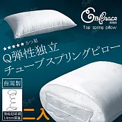 Embrace英柏絲 台灣製Q彈釋壓 獨立筒彈簧枕頭 耐用不塌陷 好眠枕頭 偏硬枕(兩入)