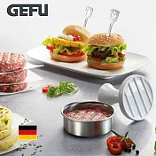 Gefu 漢堡肉模型與壓肉器 15400 + 不鏽鋼漢堡叉 2入 15435