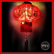 農曆春節元宵◉60cm吉祥大福發財大紅燈籠(單入)+LED50燈插電式燈串暖白光(附IC控制器)
