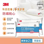 【3M】新一代限量版健康防蹣枕心-標準型(超值2入組)