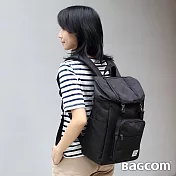 麻感雙釦後背包(14