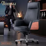 【BOCELLI】MESTIERI工藝風尚高背辦公椅(義大利牛皮)經典黑