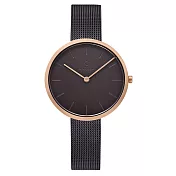 OBAKU 至臻經典美學女腕錶-棕X玫瑰金-V219LXVNMN