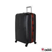 【CROWN 皇冠】彩色鋁框箱 25吋 拉桿箱 (大容量 超輕量 行李箱)25吋黑色桔框