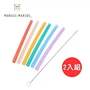 【MARCUS＆MARCUS】動物樂園果凍矽膠吸管7件組(2入組)