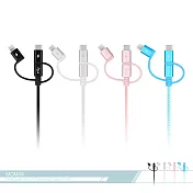 MOMAX摩米士 One Link 3合1(Type-C/Micro/Lightning)編織資料傳輸充電線 (DX1)藍色