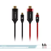 MOMAX摩米士 Elite Link Type-C to HDMI 影音轉接線 (DTH1) 筆電/電視/投影機紅色