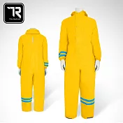 【TDN】台灣無毒材質成人連身雨衣 超輕量連身褲前開雨衣EU4449亮黃一般型