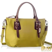 【B&G】義大利牛皮輕極簡馬鞍風二用包(馬卡龍金)