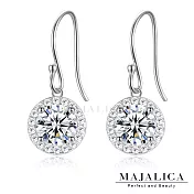 Majalica純銀耳環 圓滿 璀璨花漾系列 耳勾式 925純銀 淑女耳環 PF8126白鋯
