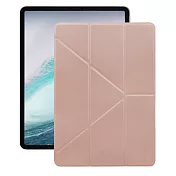Xmart for iPad Pro 11吋 2018版 清新簡約超薄Y折皮套 玫瑰金