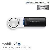 古幣礦石 瑕疵檢查【德國 Eschenbach 宜視寶】mobilux LED 12.5x/50D/35mm 德國製LED手持型非球面高倍單眼放大鏡 151112