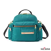 satana - 桃花朵朵後背包/斜背包 -水鴨綠