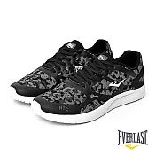【EVERLAST】LIGHT WEIGHTED迷彩輕量透氣慢跑鞋US8.5黑迷彩