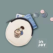 INJOYmall 【超幽默人生系列】臺灣美食 帆布圓形零錢包 珍珠奶茶款