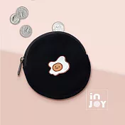 INJOYmall  好心情 帆布圓形零錢包 荷包蛋款