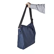 可收納式拉鍊托特包_肩背斜背兩用_深藍