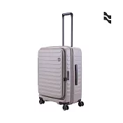 【LOJEL】期間限定色 26吋 CUBO 前開式擴充 防盜防爆 雙齒拉鍊箱 大地灰26吋