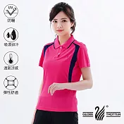 【遊遍天下】MIT台灣製女款抗UV吸濕排汗機能POLO衫(S063)2XL玫紅
