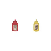 Snatch X 日日野餐 迷你美式番茄醬黃芥末醬瓶貼耳耳環 / [PIKNIK] Ketchup & Mustard Hand Made Earrings
