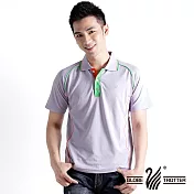 【遊遍天下】MIT台灣製男款抗UV涼爽吸濕排汗機能POLO衫(S083)XL淡紫