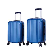 DF travel - 探索城市旅者不凡格調輕量24+28吋2件組行李箱-共6色深藍色